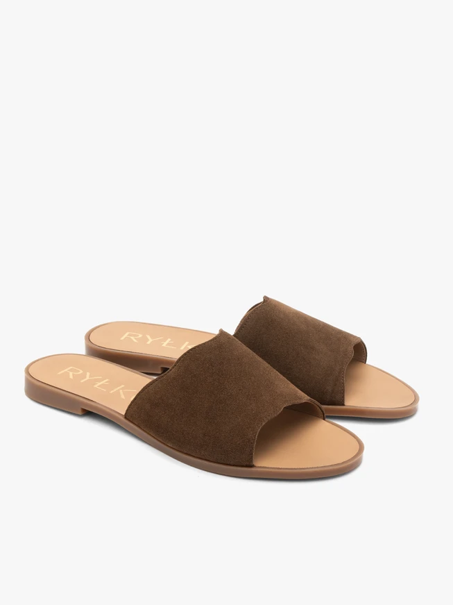Chocolate flat women’s slides