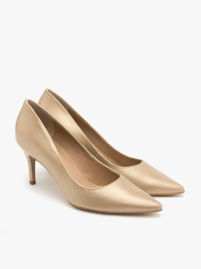 Lederpumps aus Platin