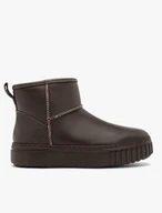 Isolierte Schneestiefel aus braunem Leder