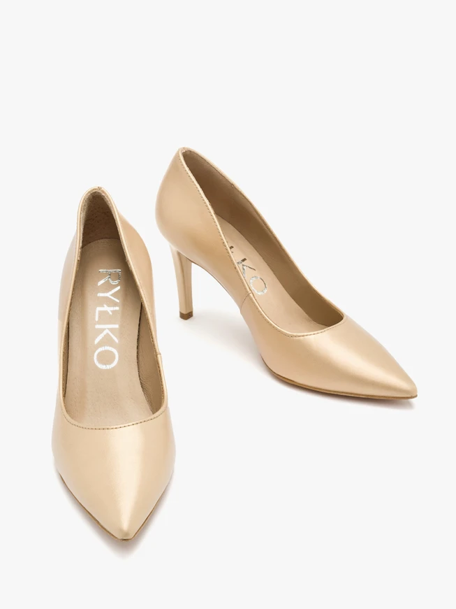 Goldfarbene Stiletto-Pumps
