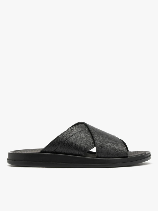 Schwarze Herren-Flip-Flops mit geprägtem Logo