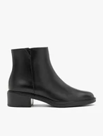 Black leather women’s ankle boots