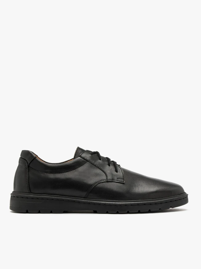 Black leather shoe