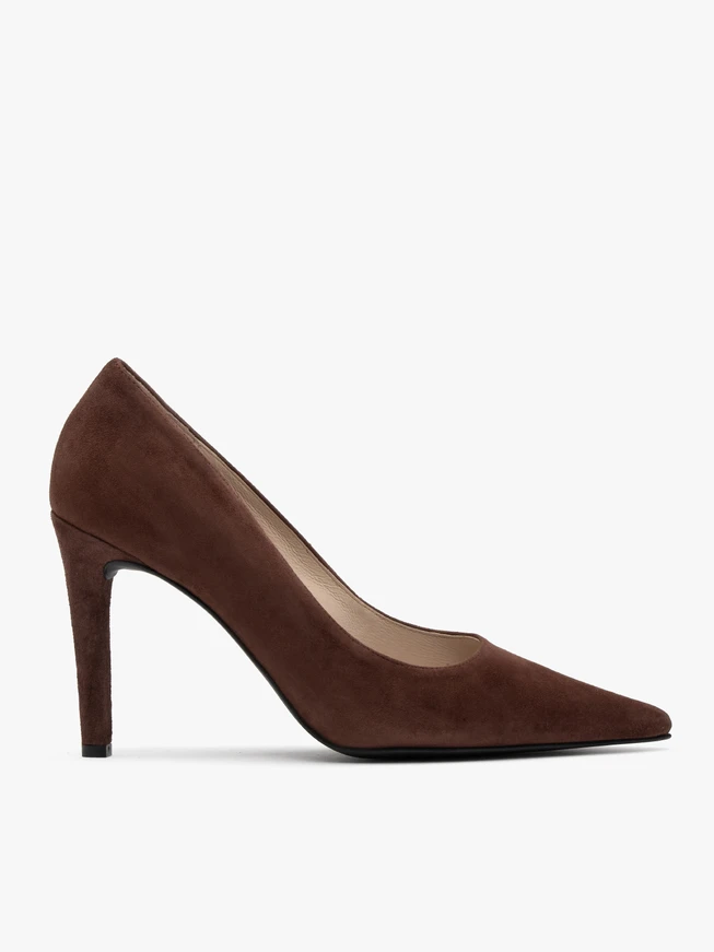 Braune hohe Stiletto-Pumps