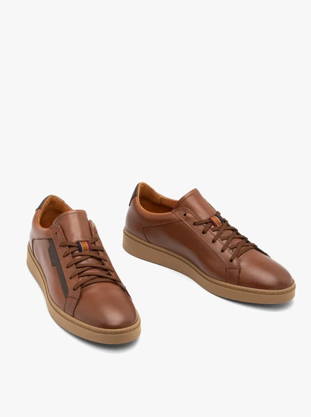 Brown men's lace-up sporty shoes