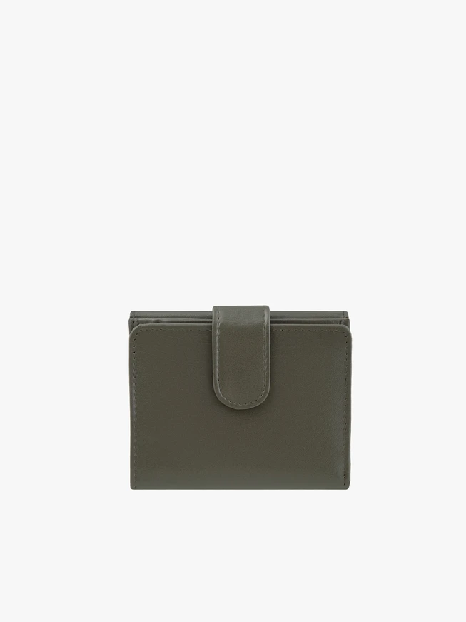 Brieftasche aus Leder, oliv