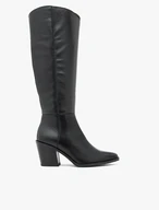 Schwarz genarbte Lederstiefel
