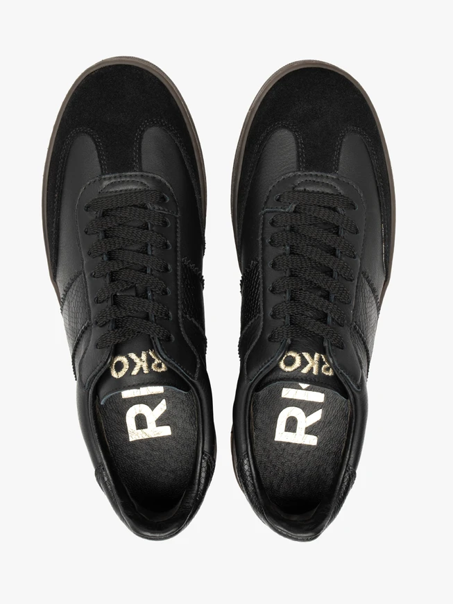 Schwarze Sportschuhe aus gebondetem Leder