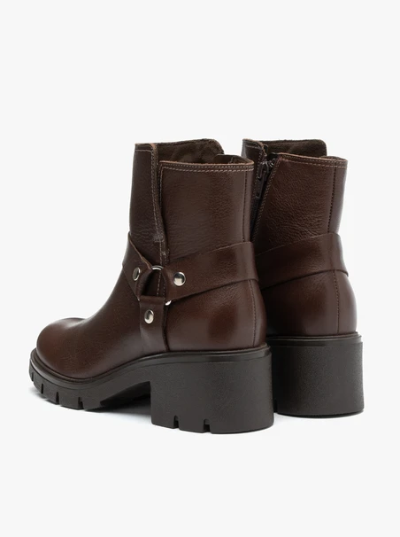 Ciemnobrązowe botki biker boots