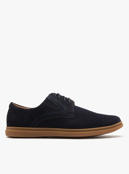 Halbschuhe aus marineblauem Velours für Männer