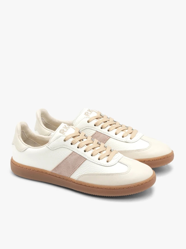 Cremefarbene Schnürhalbschuhe für Frauen
