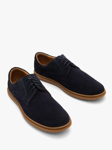 Halbschuhe aus marineblauem Velours für Männer