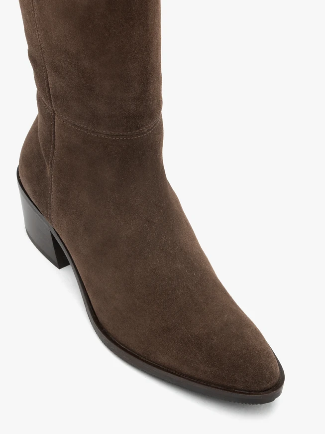 Dunkelbraune Stiletto-Stiefel