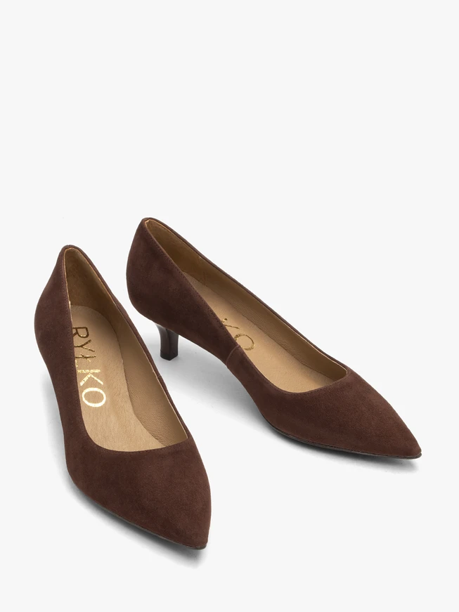 Damen Schokolade Entenschwanz Pumps