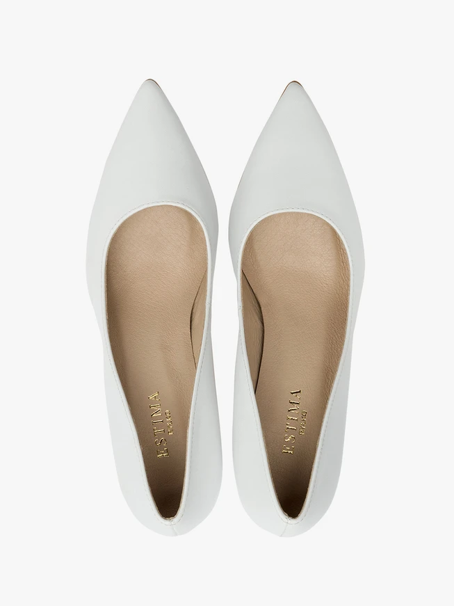Weiße Stiletto-Pumps