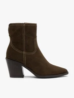 Grüne Veloursstiefel mit Stilettoabsatz