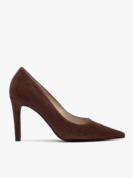 Braune hohe Stiletto-Pumps