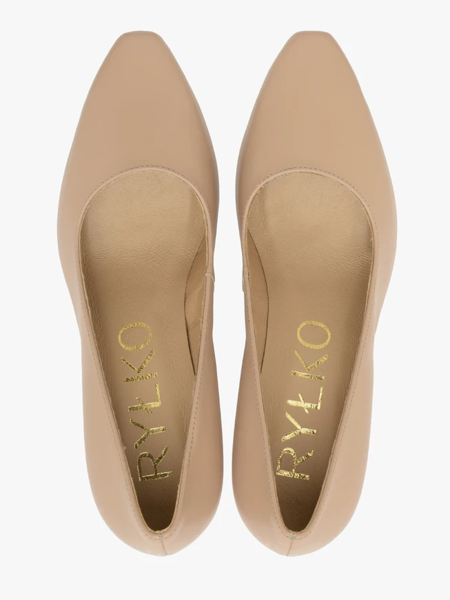 Beigefarbene Stiletto-Pumps