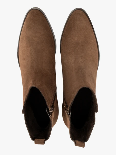 Brown suede ankle boots