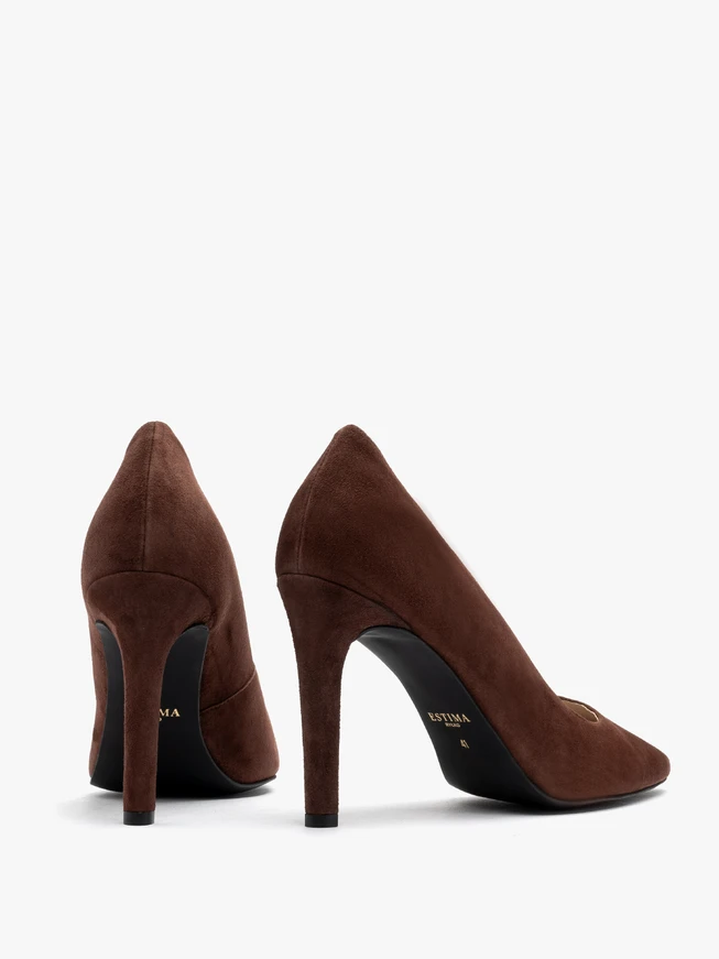 Braune hohe Stiletto-Pumps