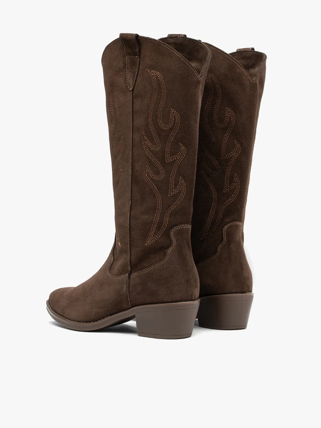 Dunkelbraune Cowboystiefel aus Leder