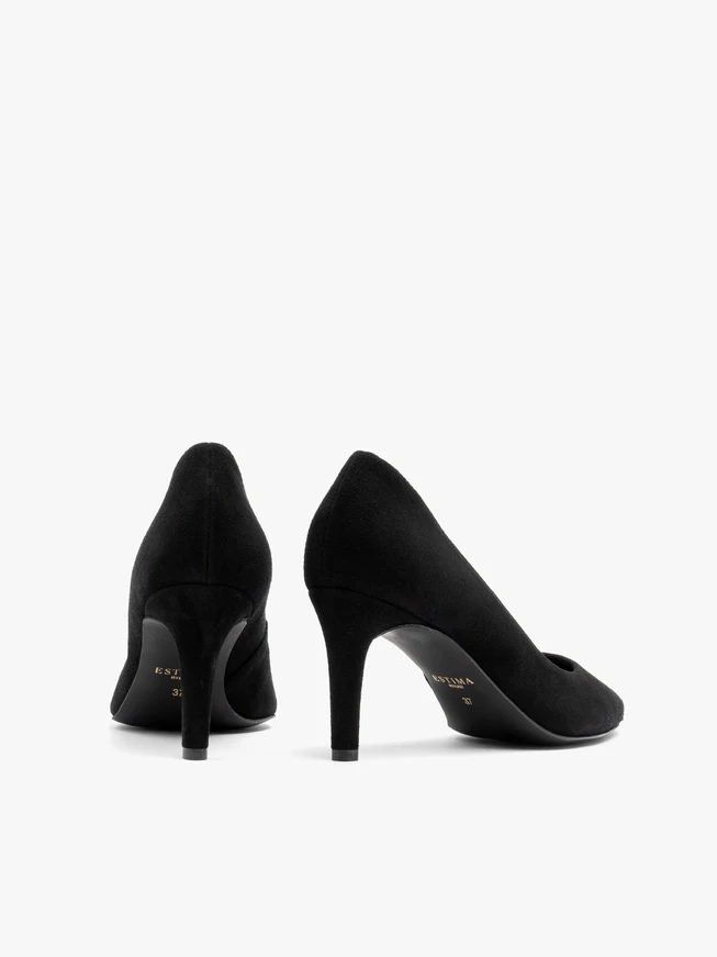 Schwarze Velours-Pumps mit Absatz