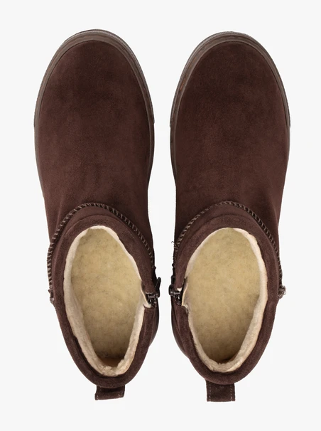 Burgundy short women’s snow boots