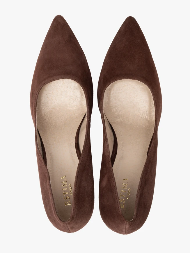 Braune hohe Stiletto-Pumps
