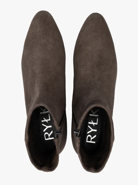 Stöckelschuhe aus grauem Veloursleder