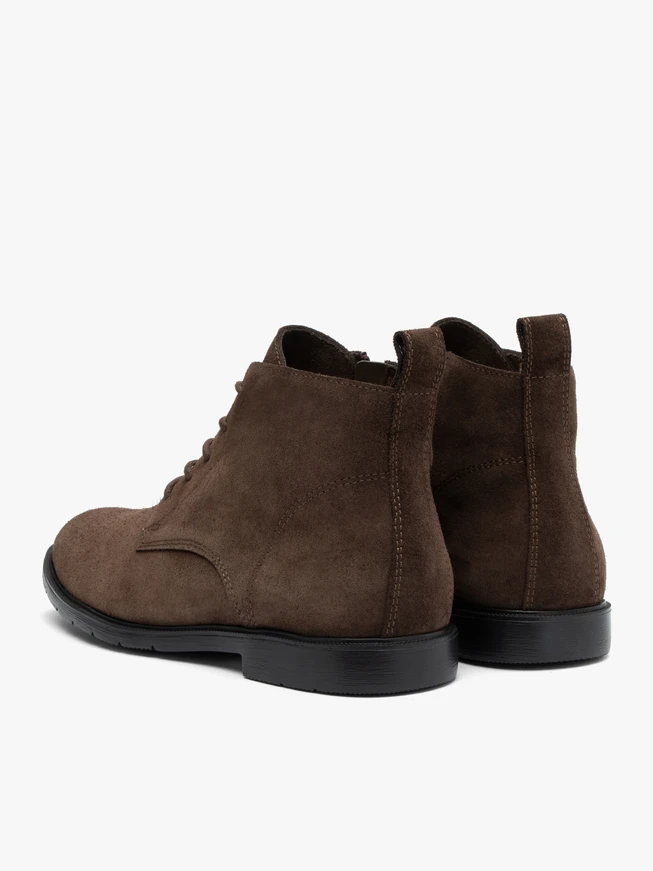 Dunkelbraune Velourslederstiefel