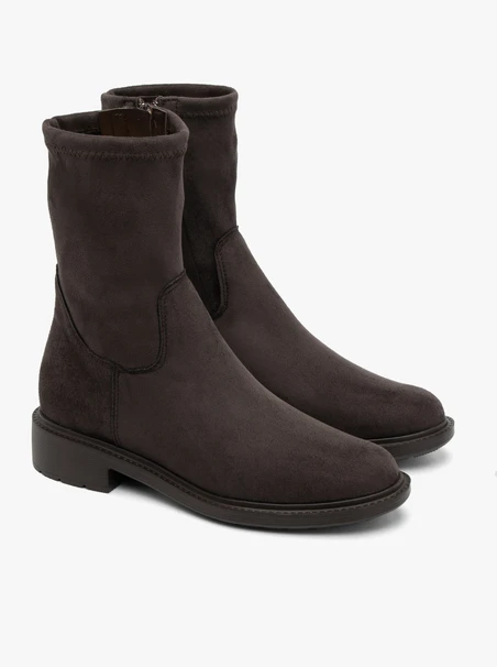 Brauner höherer Stiefel mit elastischem Schaft