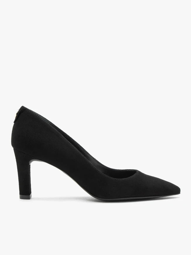 Schwarze Velours-Pumps