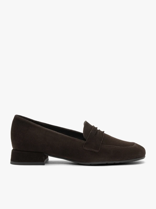 Dunkelbraune Veloursmokassins