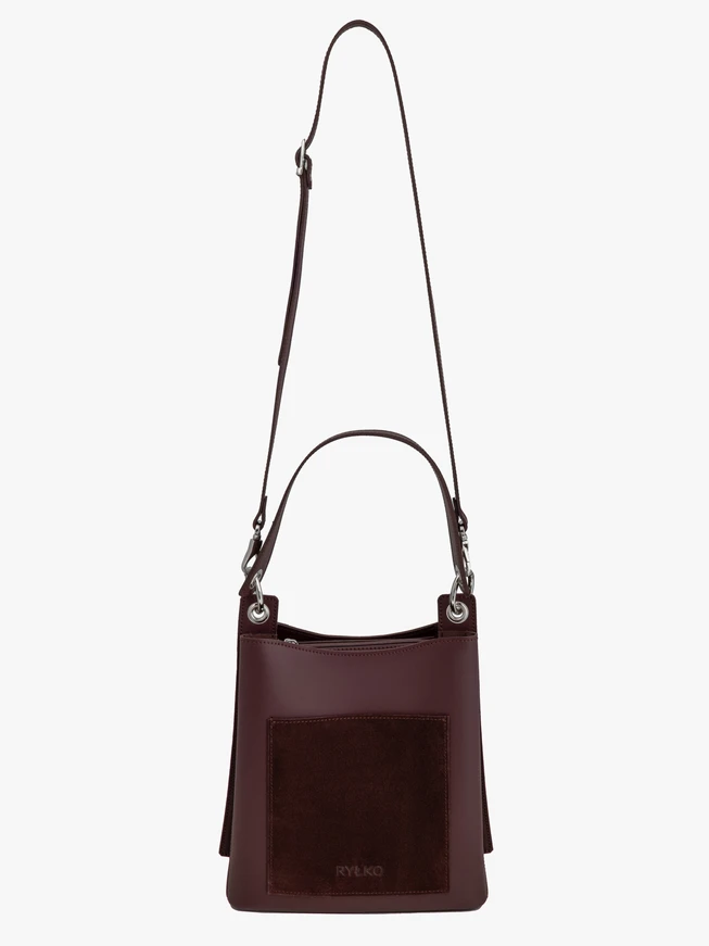 Posttasche aus kastanienbraunem Leder mittlerer Größe