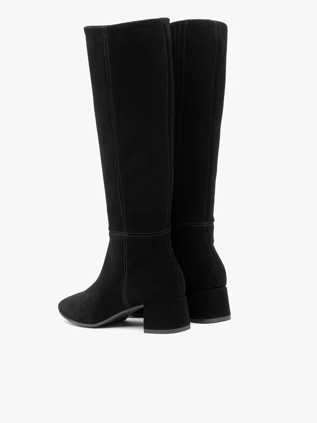 Women's Velvet Leather Black Boots