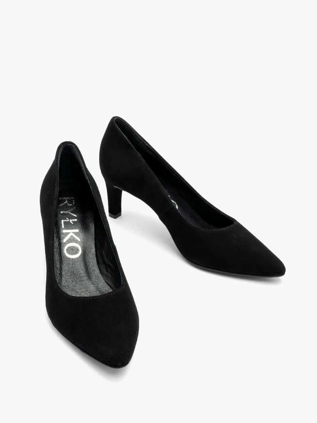 Velour stiletto pumps
