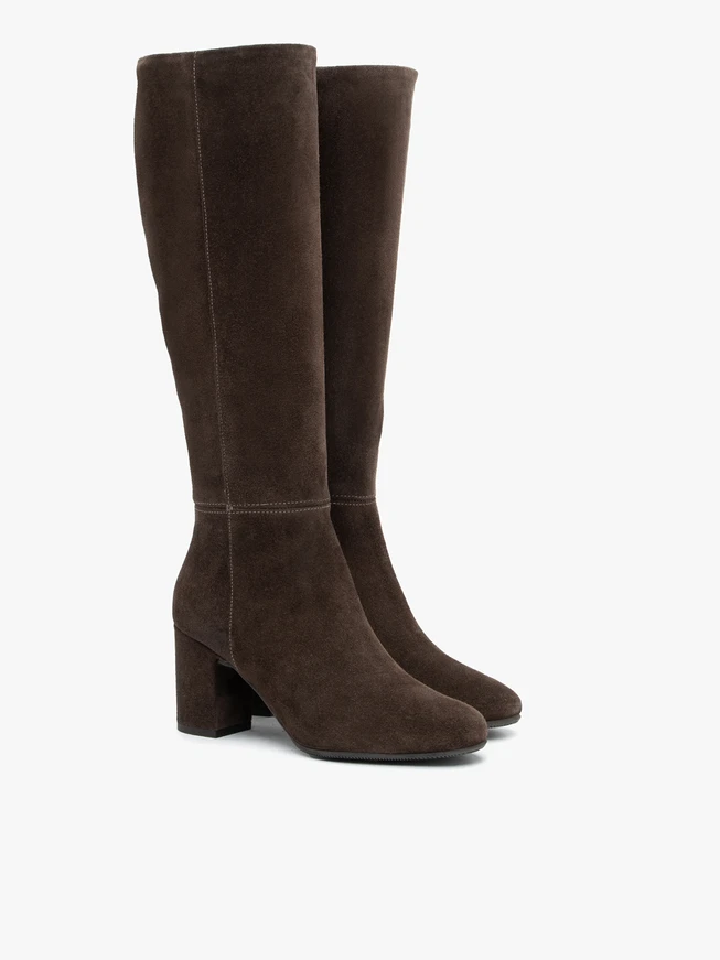 Dunkelbraune Stiletto-Stiefel