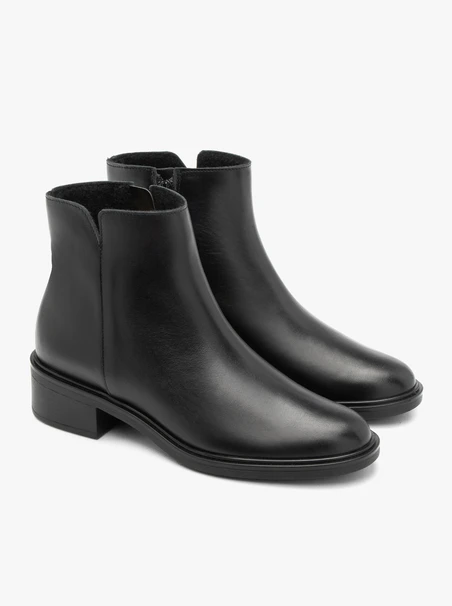 Black leather women’s ankle boots