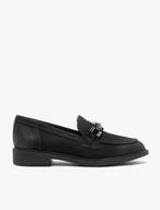 Schwarze elegante Mokassins mit Kette
