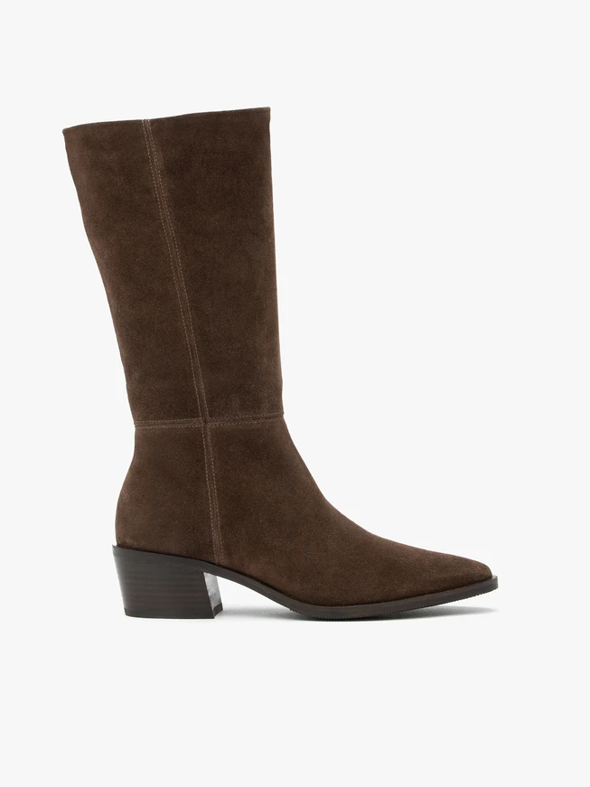 Dunkelbraune Stiletto-Stiefel