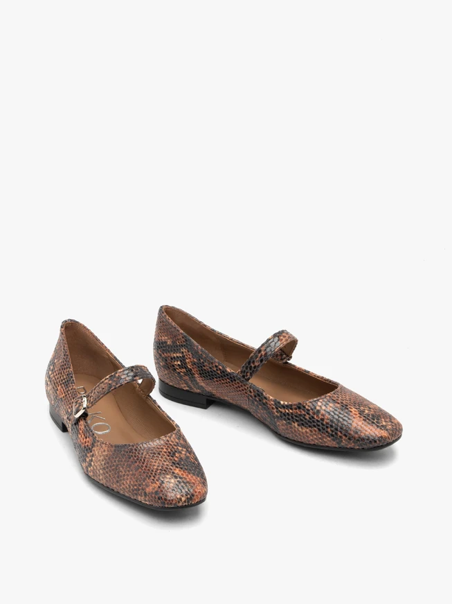 Damen-Ballerinas in Schlangenhaut-Optik