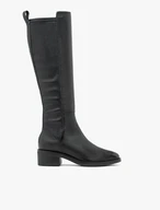 Schwarze, höher genarbte Lederstiefel