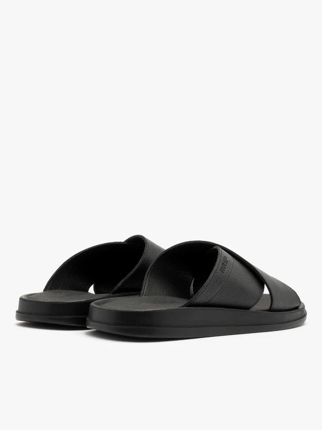 Schwarze Herren-Flip-Flops mit geprägtem Logo