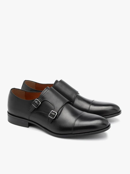 Black men’s monk strap shoes
