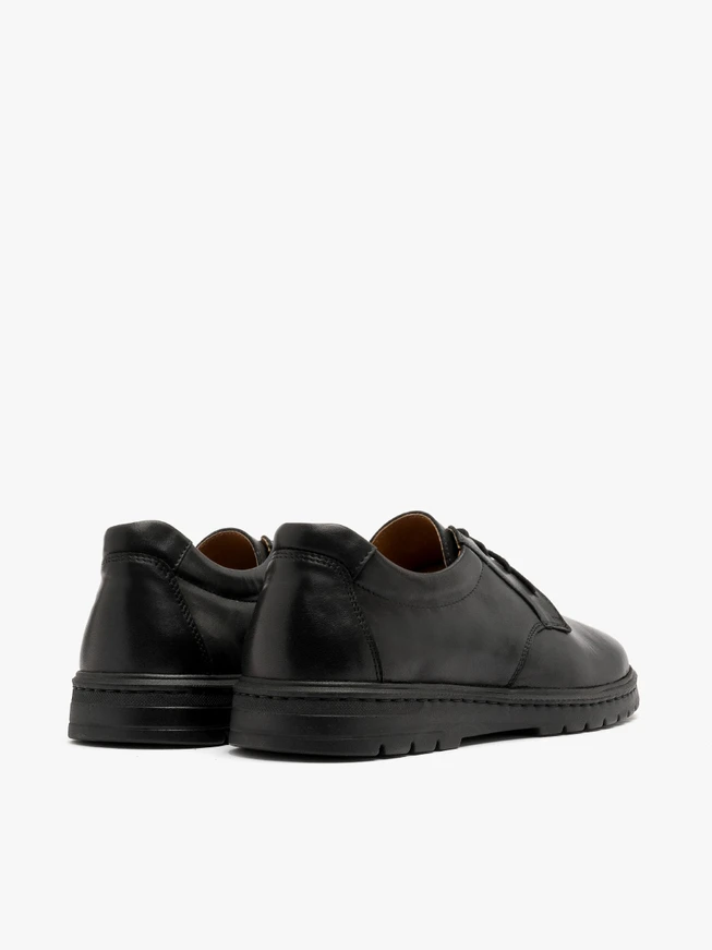 Black leather shoe