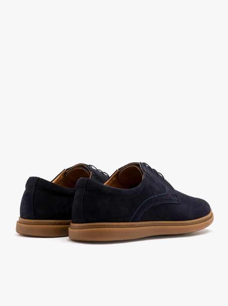 Halbschuhe aus marineblauem Velours für Männer