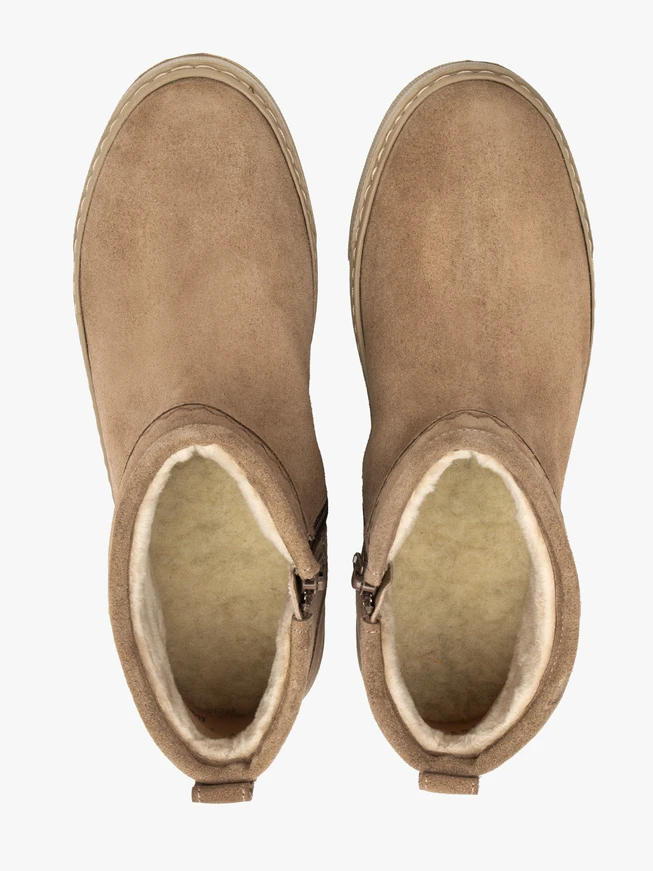 Beige kurze Schneestiefel