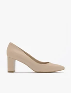 Beigefarbene Pumps mit Stilettoabsatz
