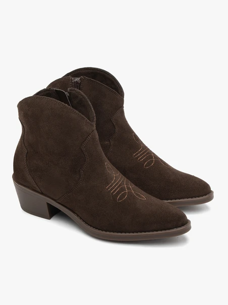 Dunkelbraune Velourstiefel
