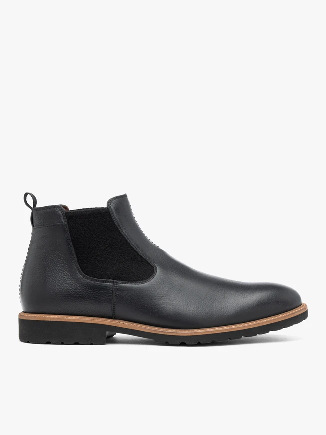 Schwarze Herren-Sablets mit dekorativer Sohle